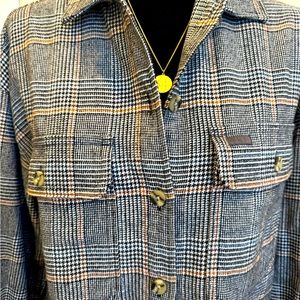 Brixton slightly cropped lightweight shirt or wear as cardigan